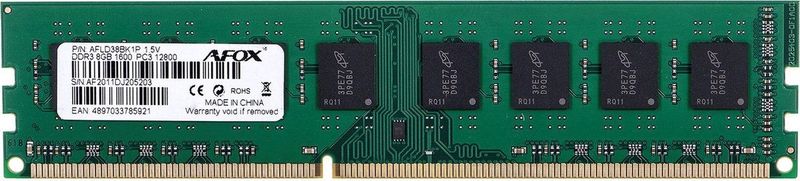 AFOX - RAM - Groen - DDR3 8GB 1600MHz - DIMM 288 pin