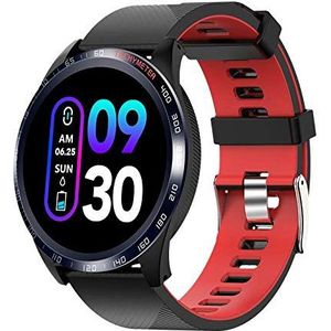 novasmart - runR IV smartwatch, activiteitentracker, smartband met kleurenscherm, hartslag- en bloeddrukmetingen, slaapmeter, calorieënteller, stappenteller - zwart/rood