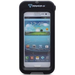 Armor-X Outdoor beschermhoes voor iPhone 5 en Samsung Galaxy S 3, waterdicht, schokbestendig, met hoofdtelefoonaansluiting en polsband, zwart