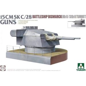 1:72 Takom 5014 15CMSK C/28 Battle Ship Bismarck Bb II/Stb II Turret Plastic Modelbouwpakket