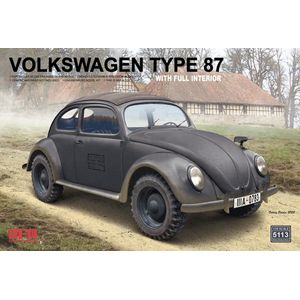 1:35 Rye Field Model 5113 Volkswagen Type 87 met Volledig Interieur Plastic Modelbouwpakket