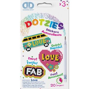 DIAMOND DOTZ Love DOTZIES Stickers - Diamond Painting - 1327 Dotz - 8x8 cm