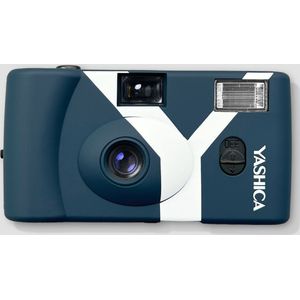 Yashica MF-1 Camera - Blauw - Inclusief Rolletje, Strap en Batterij