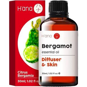 Hâ€™ana Bergamot Essential Oil for Diffuser - 100% Pure Therapeutic Grade Bergamot Essential Oil Organic - Bergamot Oil for Hair Growth, Shampoo, Skin & Aromatherapy (30ml)