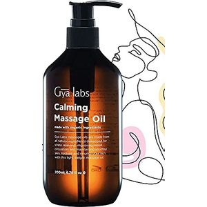 Gya Labs kalmerende massageolie voor massagetherapie - natuurlijke aromatherapie massageoliën - gemaakt met lavendel, petitgrain, kamille, zoete sinaasappel, jojoba- en arganolie (200ml)