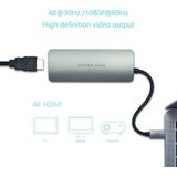 PEPPER JOBS TCH-4 - USB C Hub - Grijs - 4-in-1 Adapter - Inclusief HDMI en SD Lezer