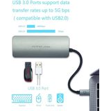 PEPPER JOBS TCH-4 - USB C Hub - Grijs - 4-in-1 Adapter - Inclusief HDMI en SD Lezer