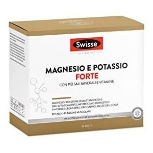 SWISSE Magnesium en Kalium Sterk - Kalium- en Magnesiumpoedersupplement voor Mannen en Vrouwen met Vitaminen Minerale Zouten, 24 Sachets, Citroen, Made in Italy