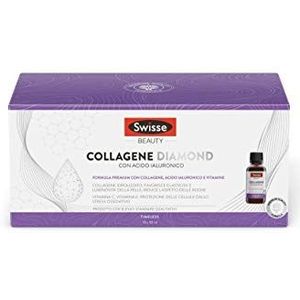 SWISSE Collageen Diamond - Vloeibaar Collageen en Hyaluronzuursupplement, Drinkbaar Gehydrolyseerd Collageen met vitamine C en E, 10x30ml Made in Italy