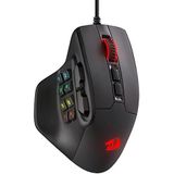 Redragon M811 Aatrox MMO gamingmuis, 15 programmeerbare toetsen, bekabelde RGB-gamingmuis met natuurlijke ergonomische grip, 10 macrotoetsen aan de zijkant