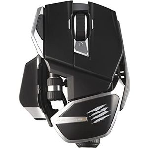 Mad Catz Rat MOJO Gaming-muis, bekabeld, USB, ergonomische muis, 8 programmeerbare toetsen, optische sensor Pixart3360 12000 dpi, gamingmuis, ultralicht, 60 g, pc, zwart, RGB Switch, Dakota, 60