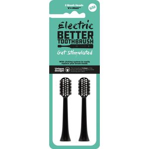 Opzetborstels Regular voor Electric Better Tootbrush - 2 stuks - zwart