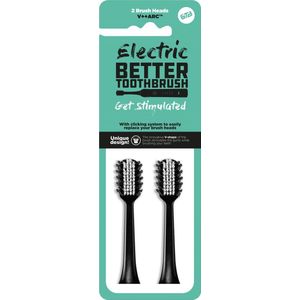 Opzetborstels Premium voor Electric Better Tootbrush - 2 stuks - zwart
