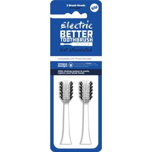 Better Toothbrush- Opzetborstels voor Philips - 2 stuks - wit