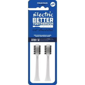 Opzetborstels Regular voor Electric Better Tootbrush - 2 stuks - wit
