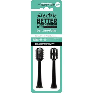 Better Toothbrush - Opzetborstels voor Philips - Regular + Premium - zwart
