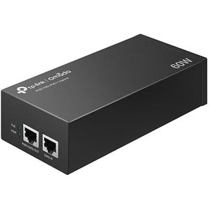 TP-Link TL-POE170S PoE++ Injector (2 Gigabit-poorten, compatibel met 802.3af /at/bt, totaal vermogen tot 60 W, wandmontage en desktopontwerp, plug and play) zwart