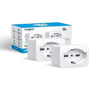 TP-Link Tapo P105 (2 stuks) Italiaans smart stopcontact, wifi-smart-plug, spraakbediening, compatibel met Alexa en Google, afstandsbediening via app Tapo, selectietijd