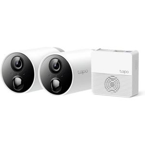 TP-Link Tapo C400S2 - 2 beveiligingscamera's voor binnen & buiten + hub - 1080P - Tot 180 dagen batterij - IP-camera