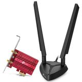 TP-Link - Archer TXE75E - Wifi 6E - Zwart/Rood - PCI-E Uitbreidingskaart
