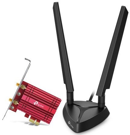 TP-Link - Archer TXE75E - Wifi 6E - Zwart/Rood - PCI-E Uitbreidingskaart