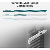 TP-Link TX201 2.5G PCIe Netzwerkkarte, kein WLAN, kompatibel mit Win11/10/8.1/8/7, Win Server 2022/2019/2016/2012R2/2012/2008 R2, Linux