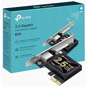 TP-Link 2.5 Gigabit PCI Express-netwerkadapter, laag-profiel en volledige hoogte beugels, ondersteunt Windows 11/10/8.1/8/7, Windows Servers RS 2022/2019/2016/2012 R2/2012/2008 R2, Linux (TX201)