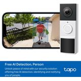 Videodeurbel - 2K - 3MP - 160° Hoekzicht - Oplaadbare Batterij