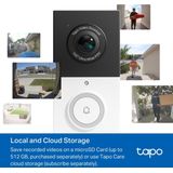 Videodeurbel - 2K - 3MP - 160° Hoekzicht - Oplaadbare Batterij