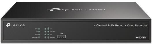 TP-Link - VIGI NVR1004H-4P - NVR - Zwart - 10 TB Opslagcapaciteit