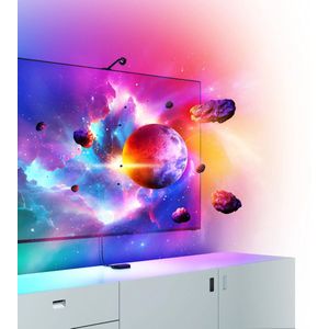 Nanoleaf 4D Screen Mirror Kit + Lightstrip Kit voor tv's en schermen tot 65 inch/165 cm - RGB LED-strip aangesloten + camera, draad en wifi, compatibel met Amazon Alexa Google Home Apple