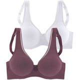 petite fleur Minimizer-BH (Packung, 2 Stück) aus Baumwolle mit nahtlosen Cups, Basic Dessous
