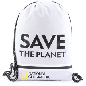 National Geographic Gymtas / Rugzakje Lichtgewicht - 0 -10 Liter - Save The Planet - Wit