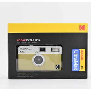 KODAK EKTAR H35 Half Frame-filmcamera - Zand - Lichtgewicht - Inclusief Rolletje Kodak Ultramax 400