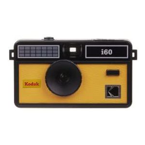 Kodak i60 Herbruikbare 35 mm camera - retrostijl, zonder focus, geïntegreerde flits, druk en pop-up flitser (geel)