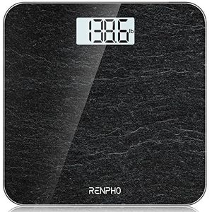 RENPHO personenweegschalen, personenweegschalen met uiterst nauwkeurige sensoren, digitale personenweegschalen met step-on-technologie, weegschaal van veiligheidsglas, marmer