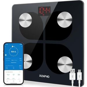 RENPHO - Balance - Elektronisch - Bluetooth - 400 lb - 13 Lichaamswaarden