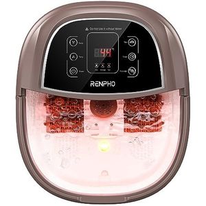 RENPHO-voetbadmassageapparaat met snelle verwarming, automatische massage en krachtige bubbeljets, gemotoriseerde Shiatsu-massagerollen, pedicure voor vermoeide voeten, instelbare tijd en temperatuur