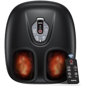 RENPHO Draagbare voetmassagemachine met warmte voor fasciitis plantaris, shiatsu kneden, compressie, elektrische voetmassager met 3 intensiteiten, cadeaus voor mannen en vrouwen