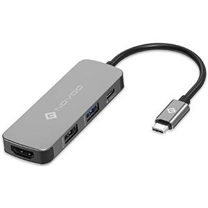NOVOO USB C HDMI-adapter, USB C naar HDMI 4K, Type-C PD 100W, USB 3.0, USB 2.0, Multiport Hub-adapter voor MacBook Pro/Air, iPad Pro, ChromeBook