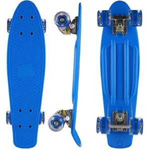 Skateboards voor kinderen, beginners, meisjes, jongens, tieners, volwassenen, mini cruiser skateboard met PU-wielen, 56 cm compleet skateboard, longboard met ABEC 7 lagers, klein retro plastic