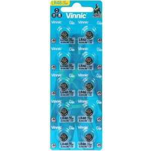 Alkaline mini knoopbatterij Vinnic G5 / LR48 / AG5 blister van 10 stuks