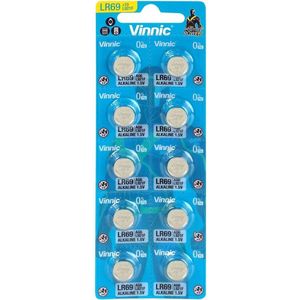VINNIC Knoopcel alkaline AG6 LR69 L921F, blisterverpakking x 10