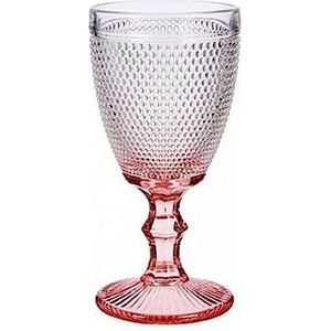 Wijnglas roze transparant glas 330 ml