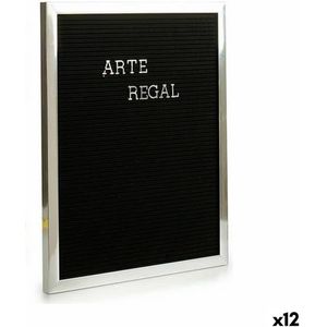 Schilderij Zilverkleurig Zwart Paneel 144 Letters 2,5 x 50,5 x 40,5 cm (12 Stuks)