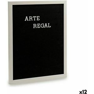 Schilderij Zwart Wit Paneel 144 Letters (2,5 x 50,5 x 40,5 cm) (12 Stuks)
