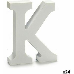 Pincello - Brief K Hout - Wit - Set van 24 Stuks