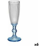 Champagneglas Punten Blauw Transparant Glas 6 Stuks (180 ml)