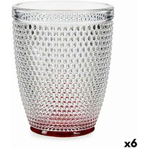 Glas Rood Punten Transparant Glas 300 ml (6 Stuks)