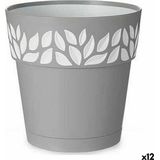 Selbstbewässernder Blumentopf Stefanplast Grau 15 x 15 x 15 cm Weiß Kunststoff (12 Stück)